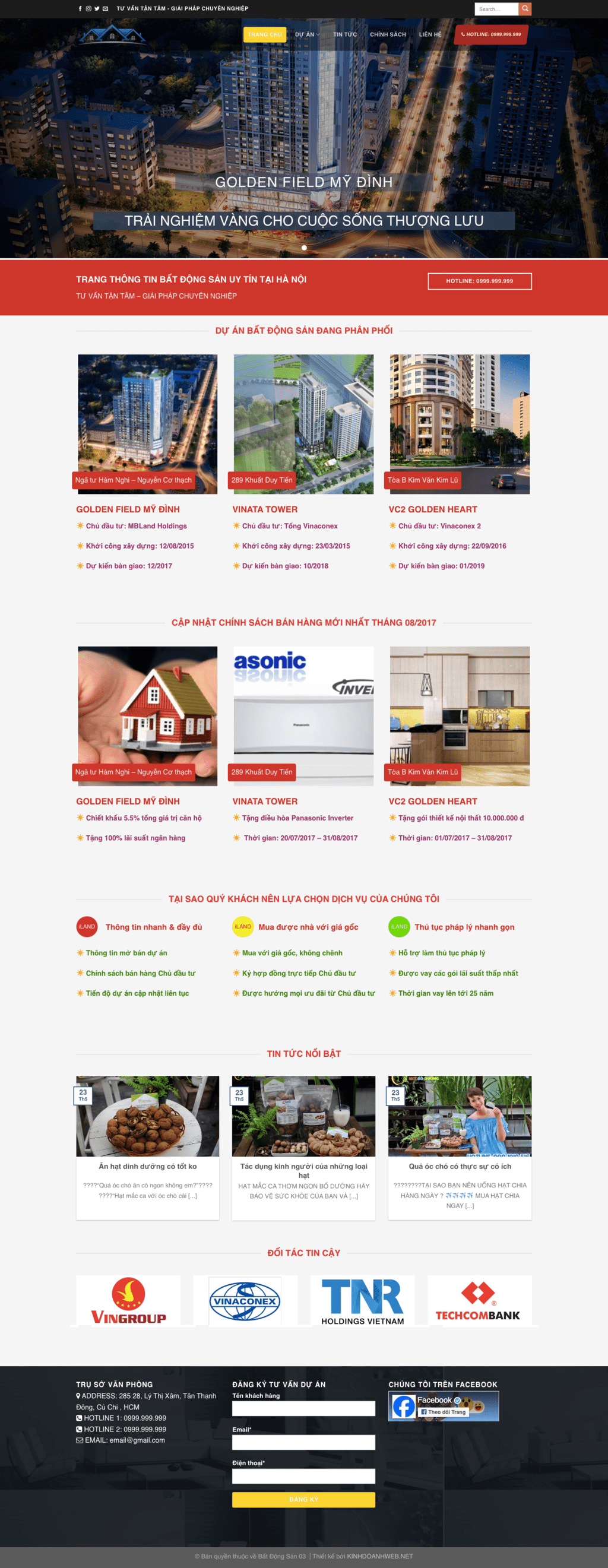 Bất động sản 03 - Mẫu website giới thiệu về bất động sản không có giỏ hàng