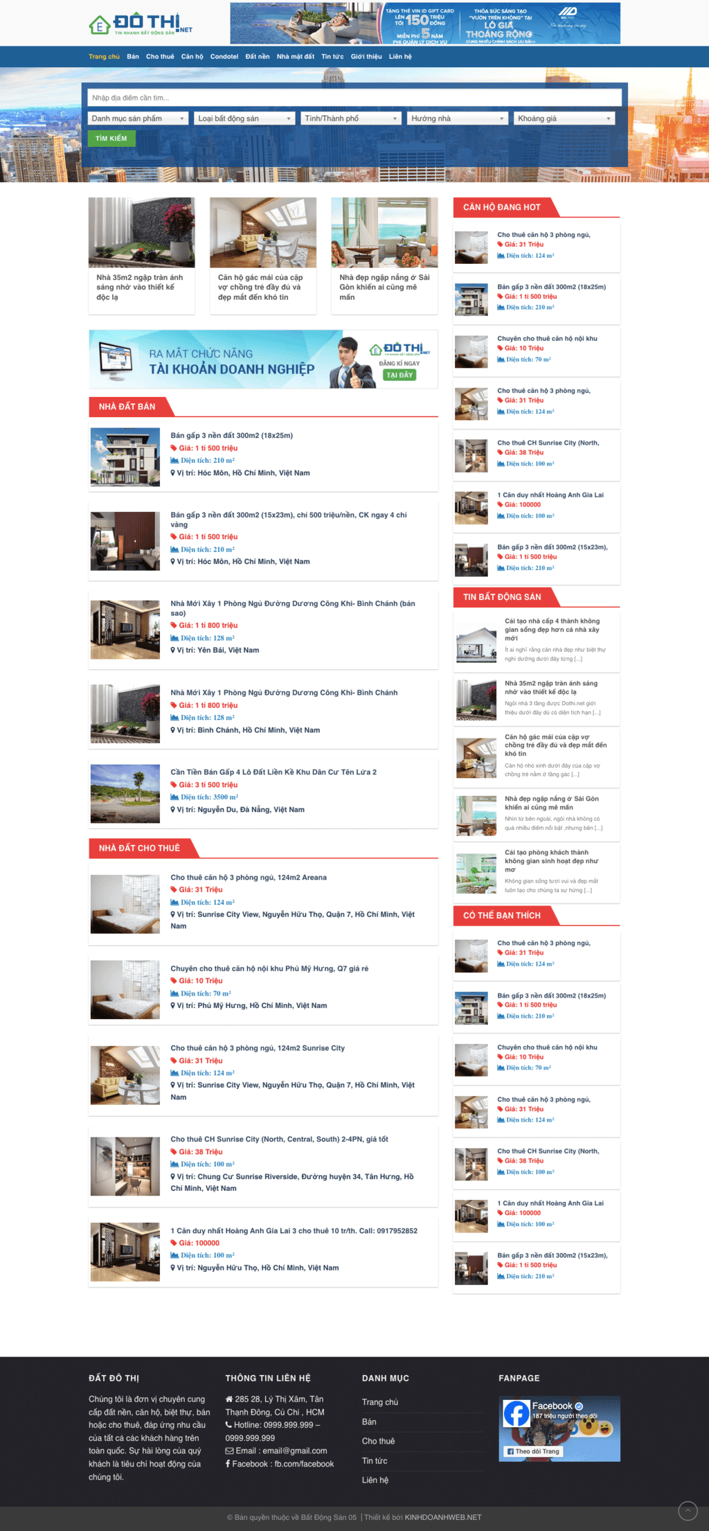 Bất động sản 05 - Mẫu website giới thiệu về bất động sản không có giỏ hàng Bất động sản 05 - Mẫu website giới thiệu về bất động sản không có giỏ hàng
