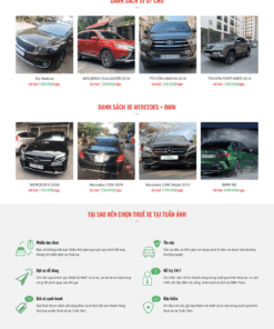 Cho thuê xe - Mẫu website cho thuê xe