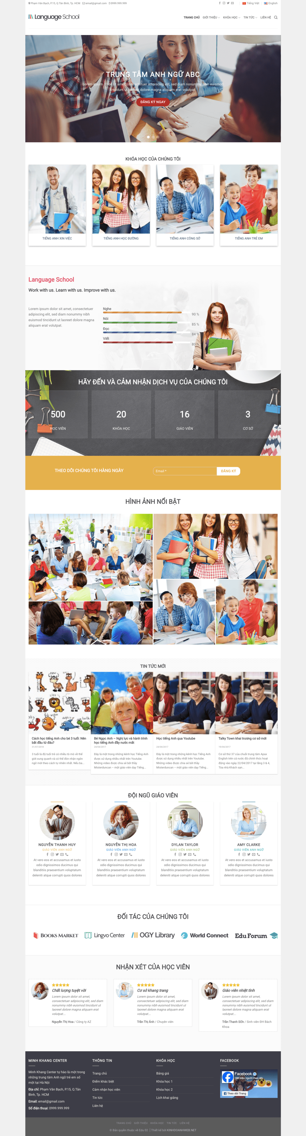 Giáo dục 02 - Mẫu website planding page về giáo dục - đào tạo - khoá học
