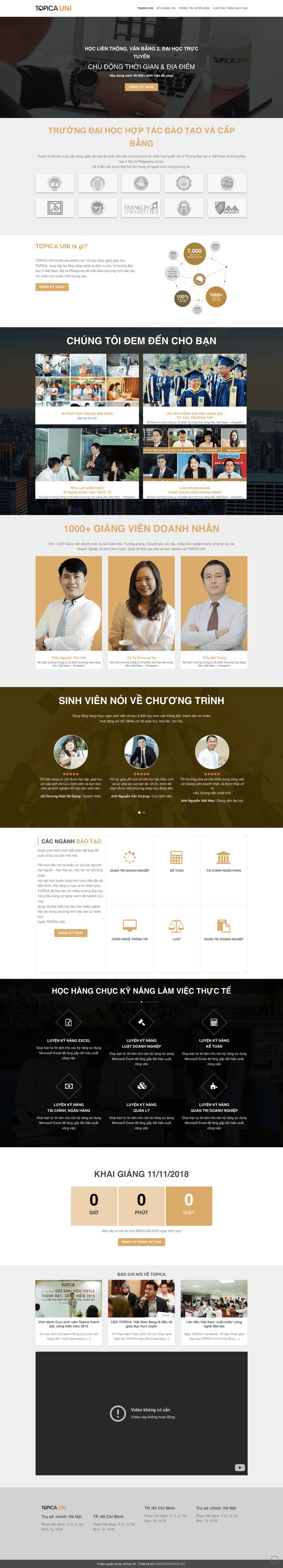 Giáo dục 03 - Mẫu website planding page về giáo dục - đào tạo - khoá học