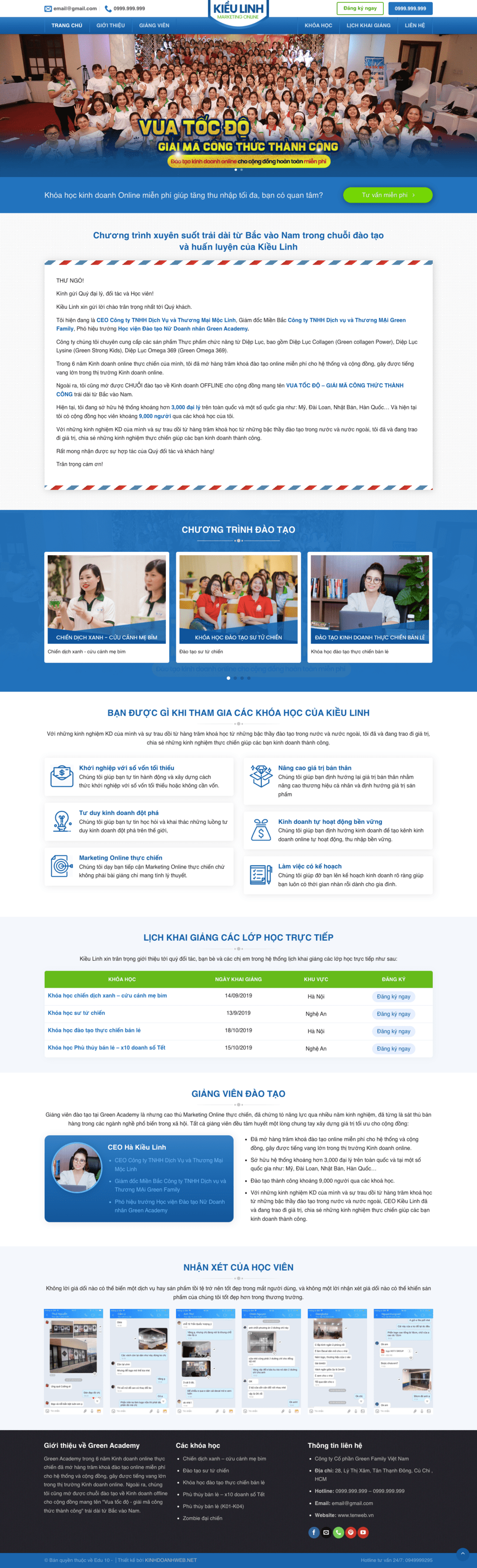 Giáo dục 09 - Mẫu website planding page về giáo dục - đào tạo - khoá học