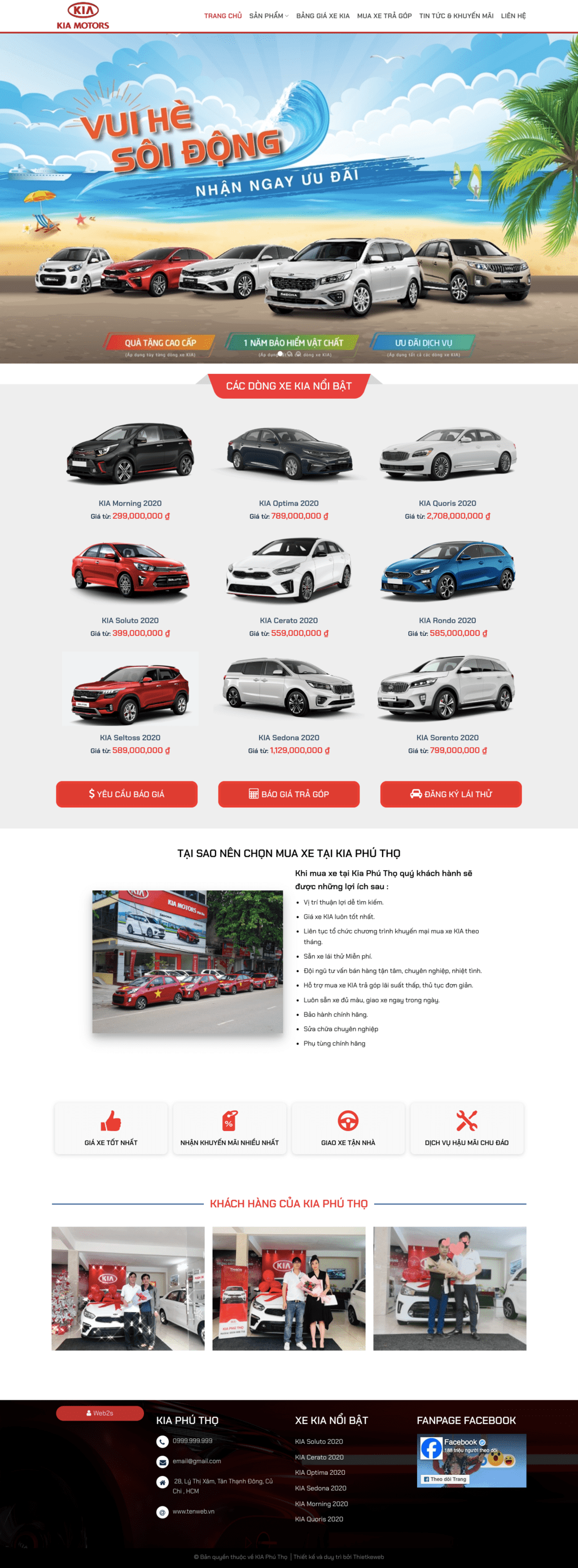 Kia - Mẫu website giới thiệu và bán xe KIA