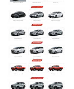 Toyota - Mẫu website giới thiệu và bán xe toyota